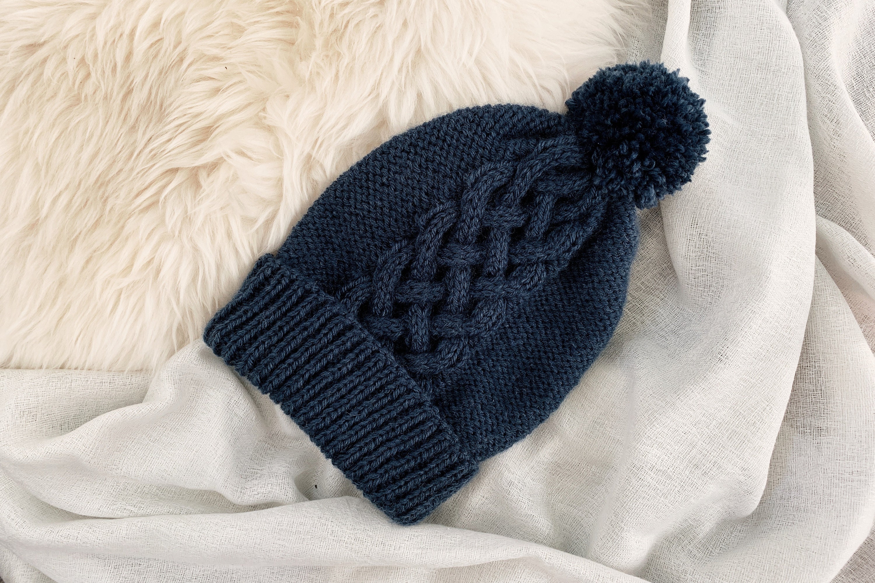 Knitting Pattern // Celtic Cable Knit Cabled Worsted Folded Brim Beanie ...