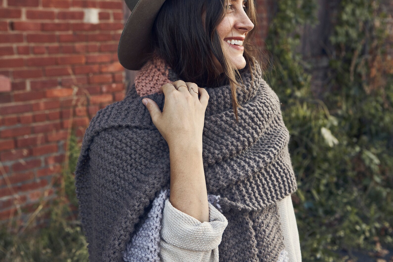 Knitting Pattern // Blanket Scarf Oversized Wrap Color Blocked Etsy