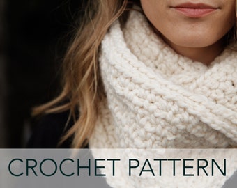 Crochet Pattern // Elegant Cowl Infinity Scarf Linen Loop Simple Chunky // L'Auberge Mystique Infinity Scarf Pattern PDF