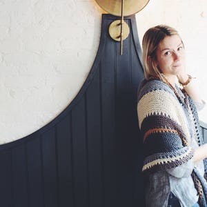 Knitting Pattern // Striped Tassels Triangle Top Down Shawl Scarf ...