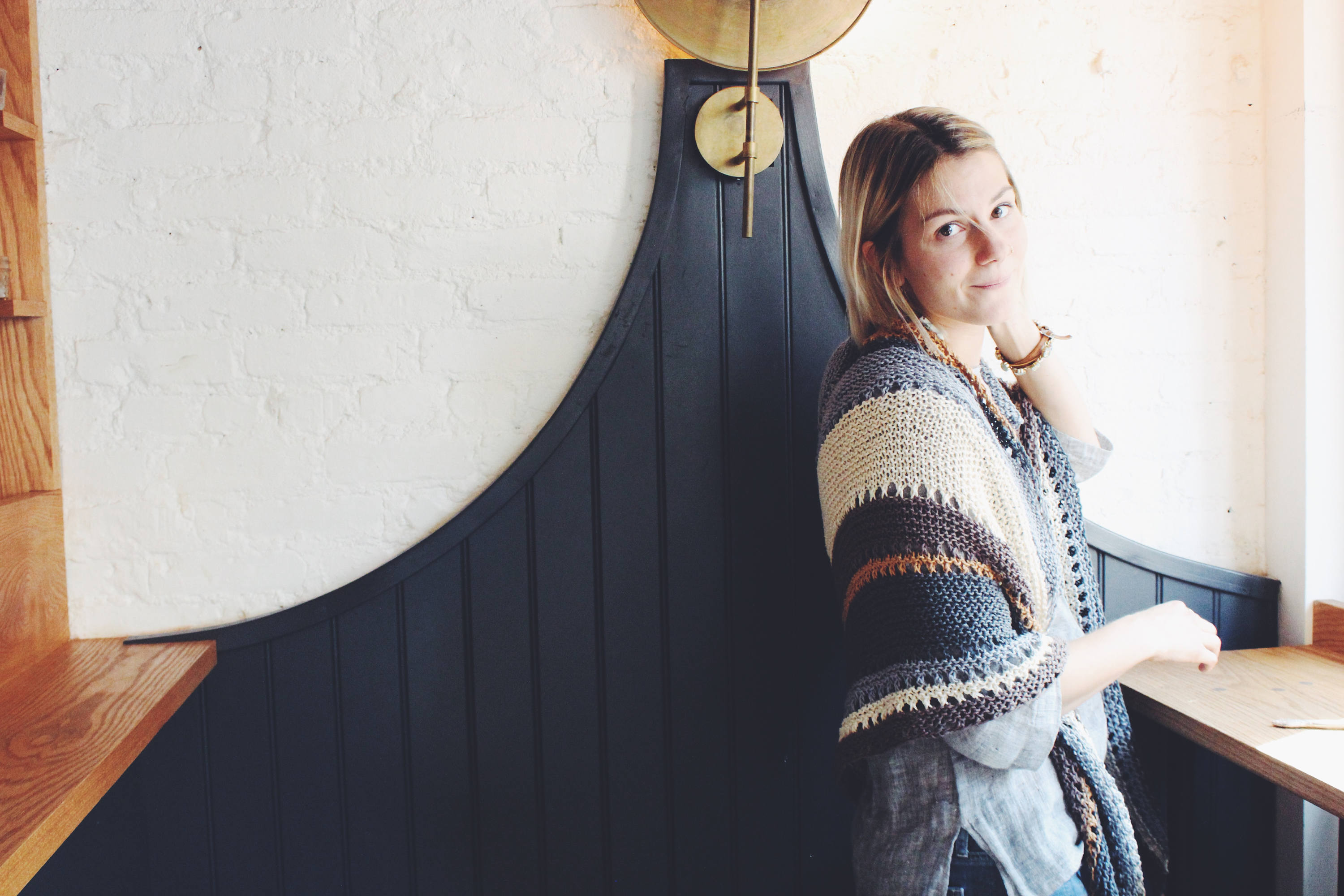 Knitting Pattern // Striped Tassels Triangle Top Down Shawl Scarf ...