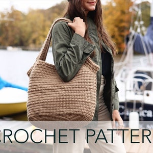 Crochet Pattern // Weekend Market Tote Overnight Basket Shopping Sailing Shoulder Bag // Amagansett Tote Bag Pattern PDF