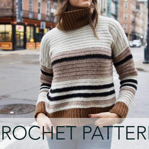Crochet Pattern // Striped Turtleneck 