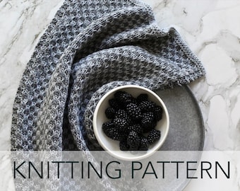 Knitting Pattern // Checker Tea Hand Towel Checkered Dishcloth Housewarming Gift Kitchen Bathroom // Silver Lake Towel Pattern PDF