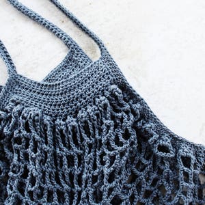 Crochet Pattern // Net Bag Market Tote Grocery Mesh String // French ...