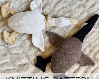 Patrón de tejido // Pato de peluche flexible y pesado // Patrón de ganso divertido en PDF