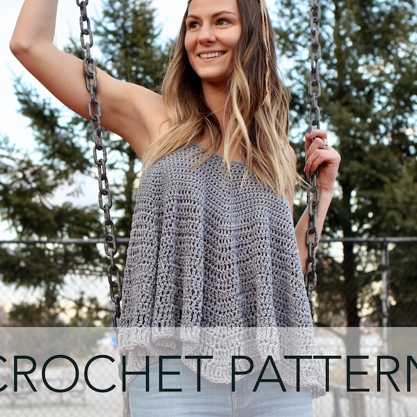 Crochet Pattern // Circle Swing Tank Summer Spring Boho Hippie 70s Retro Top // Flower Child Circle Tank Pattern PDF