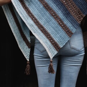 Crochet Pattern // Triangle Striped Lace Eyelet Ombre Shawl Scarf ...