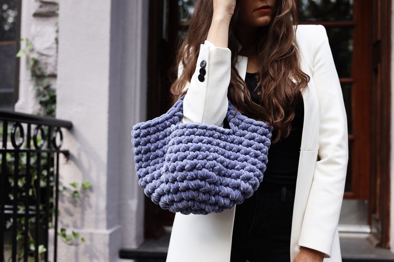 Crochet Pattern // High Fashion Modern Structured Basket Tote Purse Clutch Handbag // Lulu Basket Bag Pattern PDF image 2