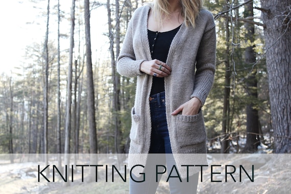 Blaze Appal Ochtend Knitting Pattern // Long Lean Slim Fitted Cardigan Pockets // - Etsy