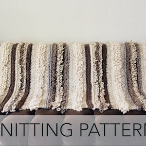 Knitting Pattern // Berber Handira Loop Stitch Metallic Textured Afghan Throw // Moroccan Wedding Blanket Pattern PDF