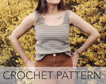 Crochet Pattern // Ribbed Tank Relaxed Summer Easy Crochet Sleeveless Top // Milla Crochet Tank Pattern PDF