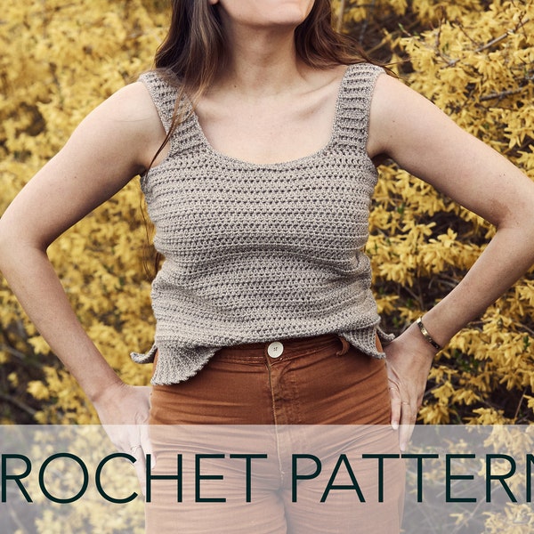 Crochet Pattern // Ribbed Tank Relaxed Summer Easy Crochet Sleeveless Top // Milla Crochet Tank Pattern PDF