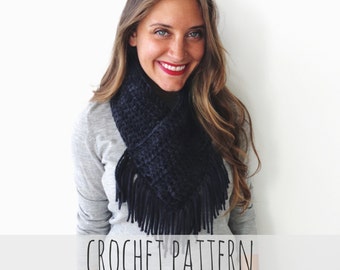 Crochet Pattern // Cowboy Handkerchief Cowl Fringe Ponchette // Sacre-Cœur Cowl Pattern PDF