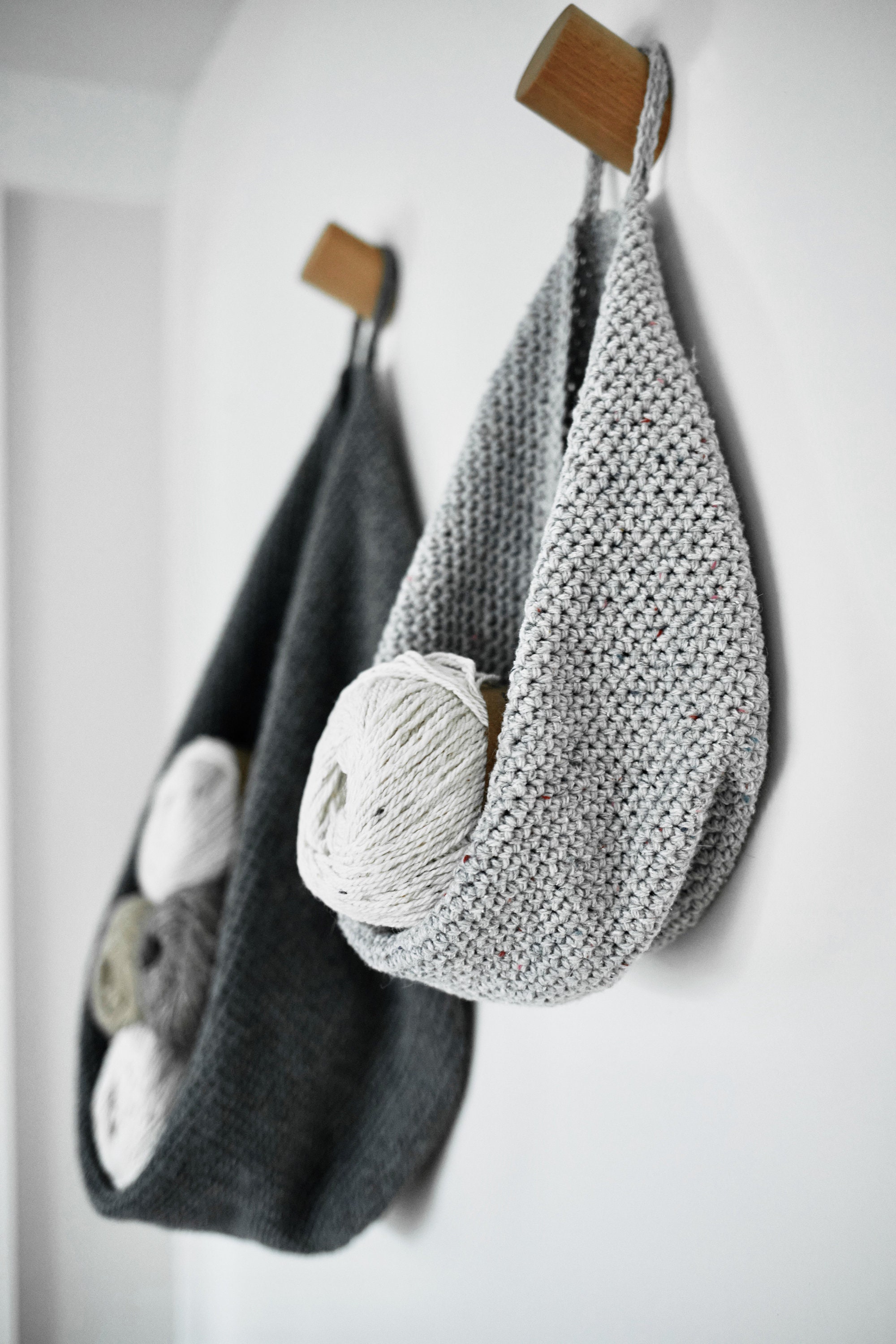 Crochet Pattern // Slouchy Hanging Basket Storage Home