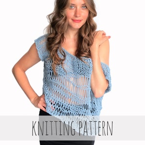 Knitting Pattern // Loose Knit Top Drop Stitch Lace Net Beach