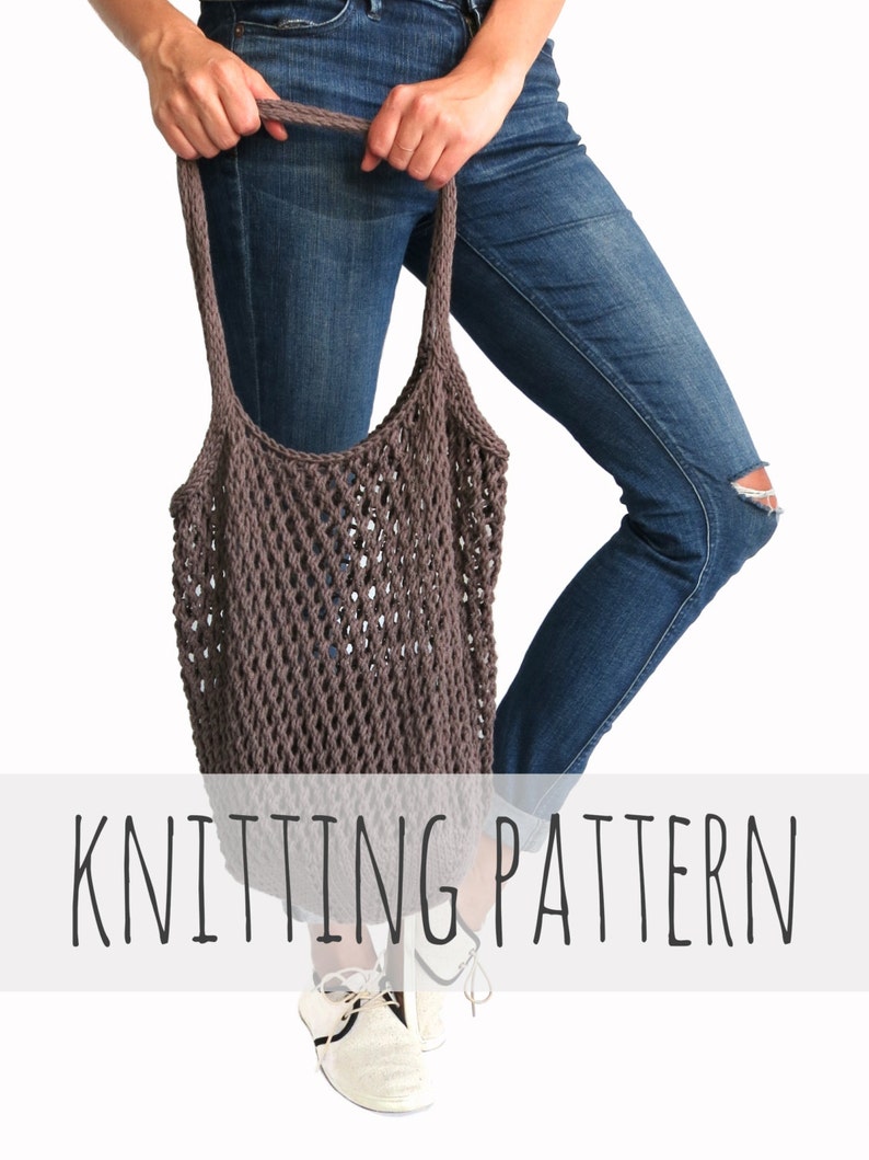 PATTERN for Knit Net Market Tote Shopping Grocery Bag Mesh // | Etsy