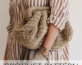 Crochet Pattern // Sherpa Faux Fur Boucle Purse Clutch // Sherpa Dumpling Clutch Pattern PDF