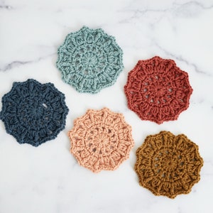 Crochet Pattern // Mandala Boho Round Crochet Coasters Party Favors Housewarming Gift // Sunburst Coasters Pattern PDF image 8