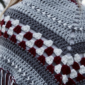 Crochet Pattern // Fringe Shawl Wrap Scarf Granny Cluster Latvian Braid ...