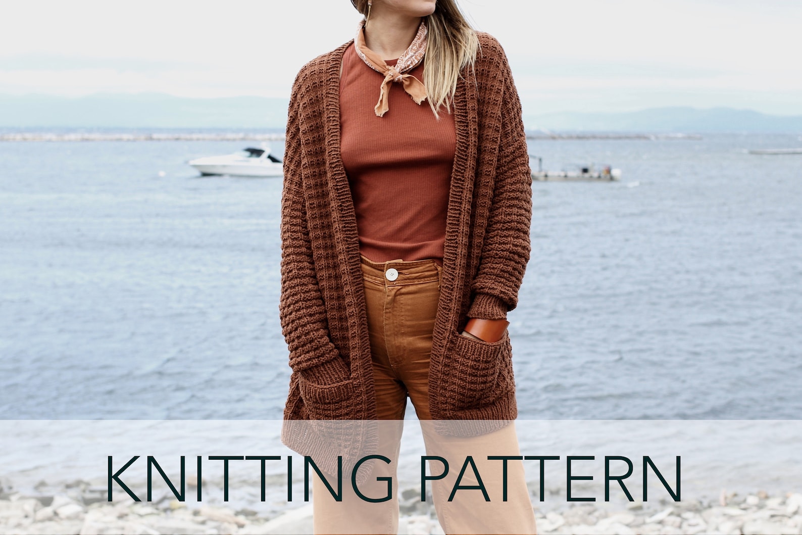 Knitting Pattern // Thermal Waffle Stitch Oversized Cardigan Pockets ...