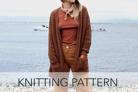 Knitting Pattern // Thermal Waffle Stitch Oversized Cardigan - Etsy