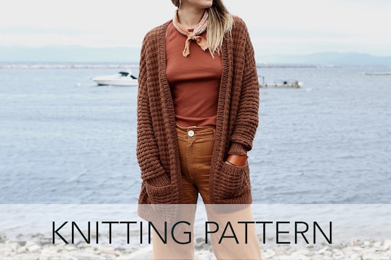 Knitting Pattern // Thermal Waffle Stitch Oversized Cardigan - Etsy