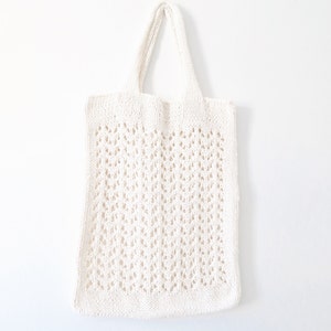 Knitting Pattern // Lace Knit Beach Tote Bag Large Boho Purse // Arrowhead Tote Pattern PDF image 3