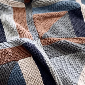 Knitting Pattern // Modular Log Cabin Knit Quilt Mid Century Modern Throw Blanket //MODular Knit Quilt Pattern PDF image 8