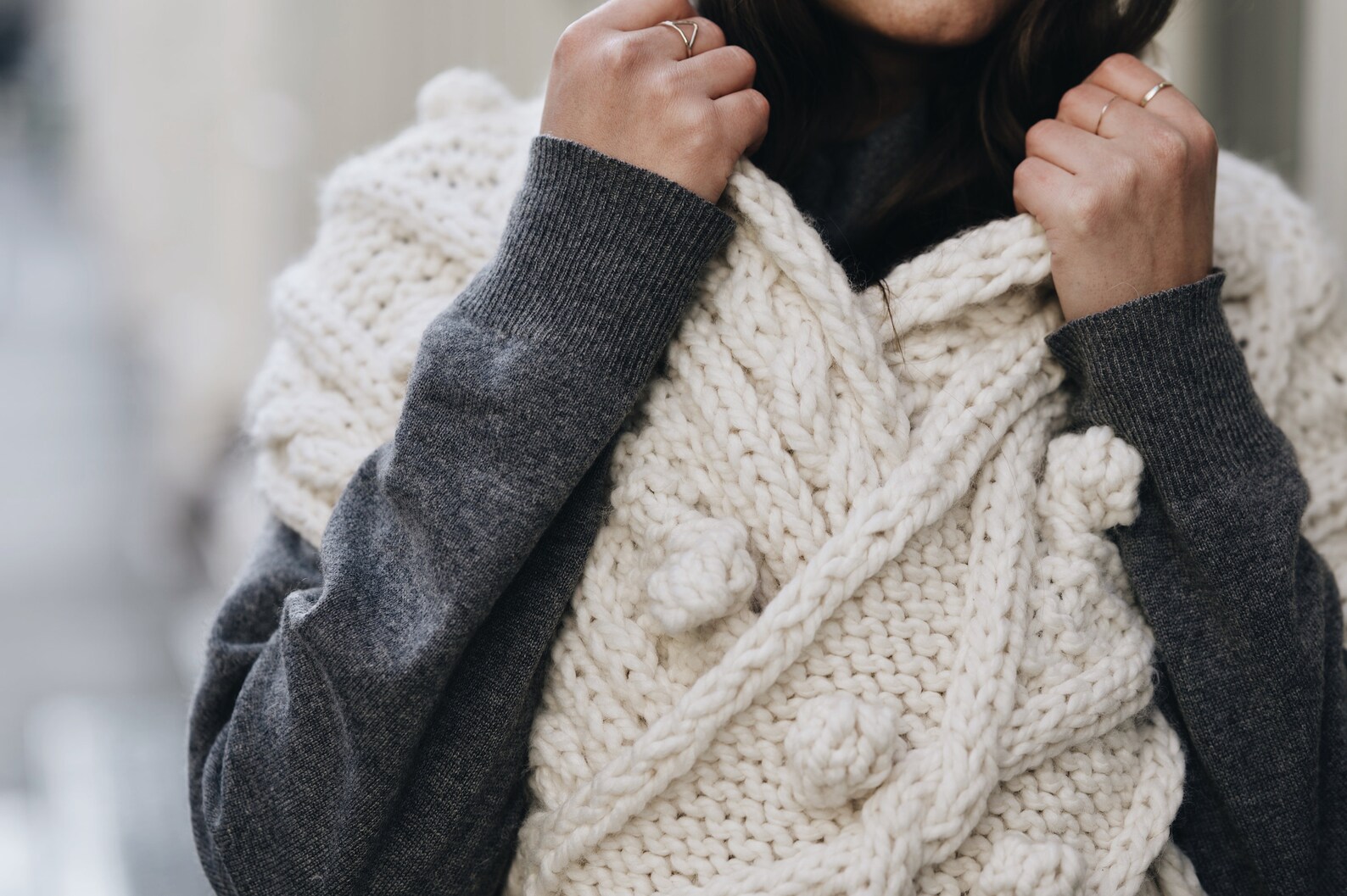 cable knit shawl