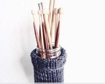 Knitting Pattern // Mason Jar Sweater Sleeve Cozy // À La Mode Mason Jar Cozy Pattern PDF
