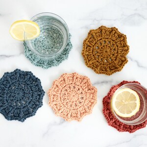 Crochet Pattern // Mandala Boho Round Crochet Coasters Party Favors Housewarming Gift // Sunburst Coasters Pattern PDF image 4