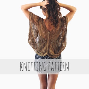 Knitting Pattern // Loose Knit Metallic Cardigan Shrug Drop Stitch Boho Summer Sweater // Monarch Cardigan Pattern PDF