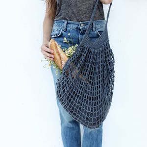 Crochet Pattern // Net Bag Market Tote Grocery Mesh String // French ...