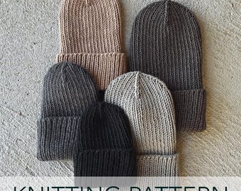 Knitting Pattern // Ribbed Beanie Toque Knit Winter Warm Hat // Mariner's Cap Pattern PDF