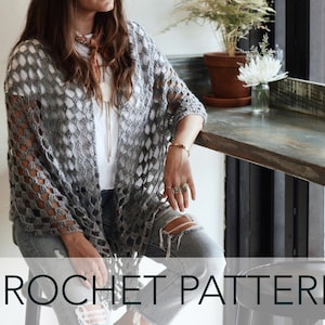 Crochet Pattern // Triangle Wrap Witchy Boho Shawl Scarf Beach Cover Up // Eastwick Wrap Pattern PDF