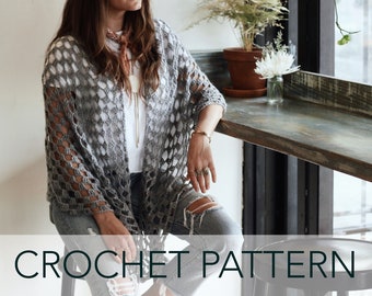 Crochet Pattern // Triangle Wrap Witchy Boho Shawl Scarf Beach Cover Up // Eastwick Wrap Pattern PDF