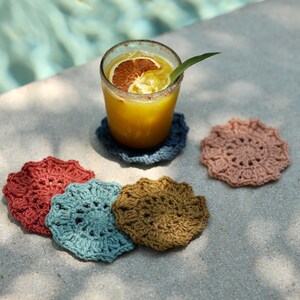 Crochet Pattern // Mandala Boho Round Crochet Coasters Party Favors Housewarming Gift // Sunburst Coasters Pattern PDF image 3