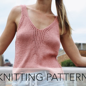 Knitting Pattern // Slinky Ribbed Tank Top Relaxed Summer