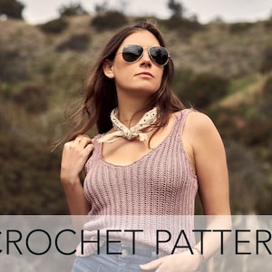 Crochet Pattern // Fitted Ribbed Slinky V-Neck Tank Top Cami // Pathways Camisole Pattern PDF