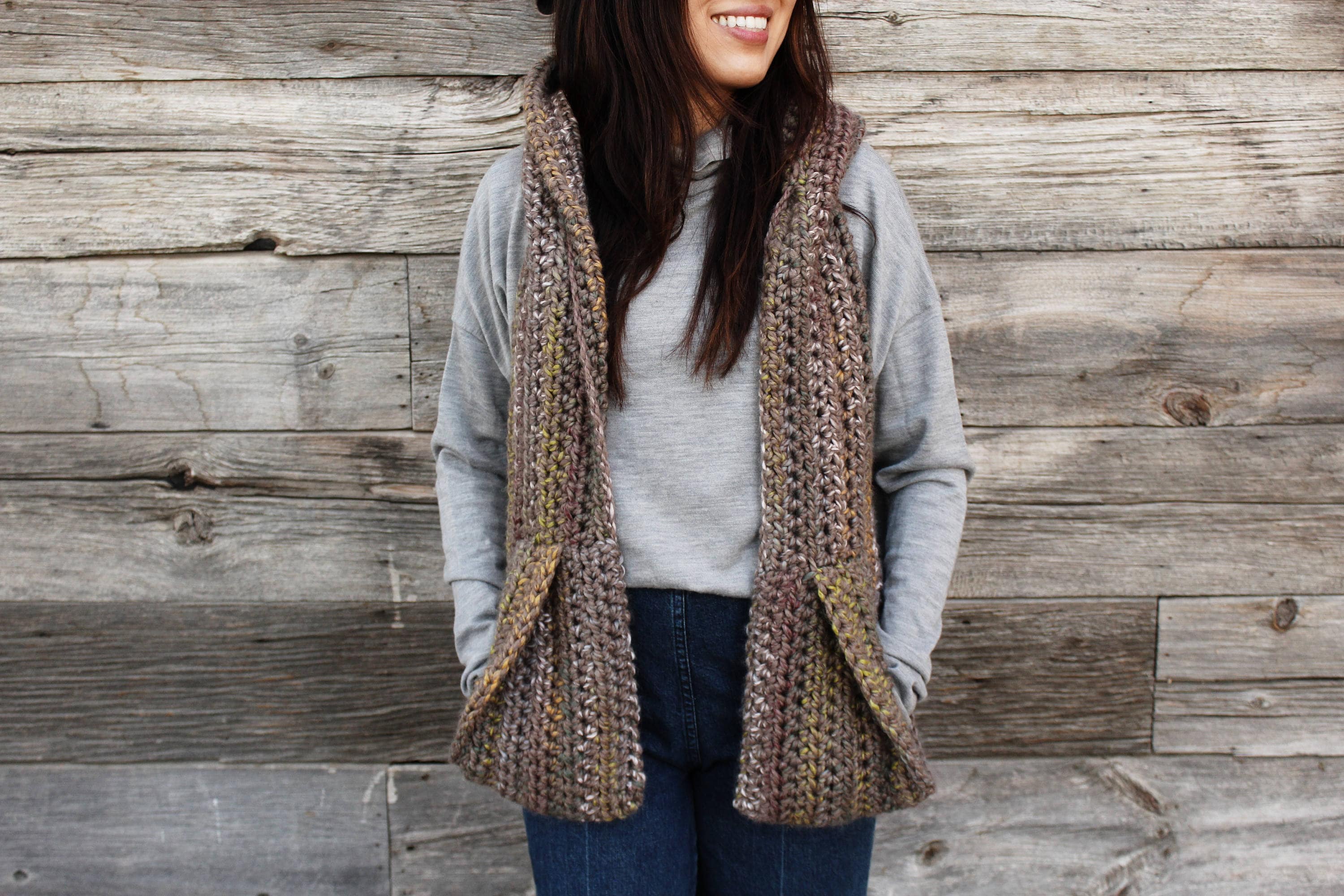 Crochet Pattern // Chunky Scarf Hood Pockets // Kodiak Hooded Pocket ...
