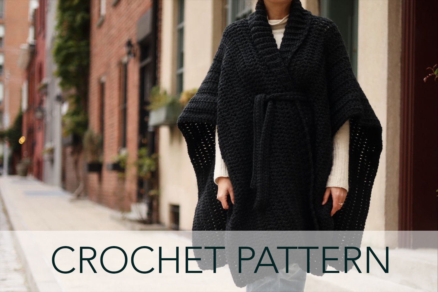 Belted shop poncho sweater