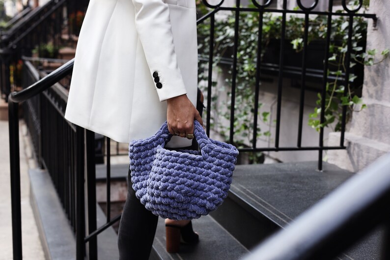Crochet Pattern // High Fashion Modern Structured Basket Tote Purse Clutch Handbag // Lulu Basket Bag Pattern PDF image 5
