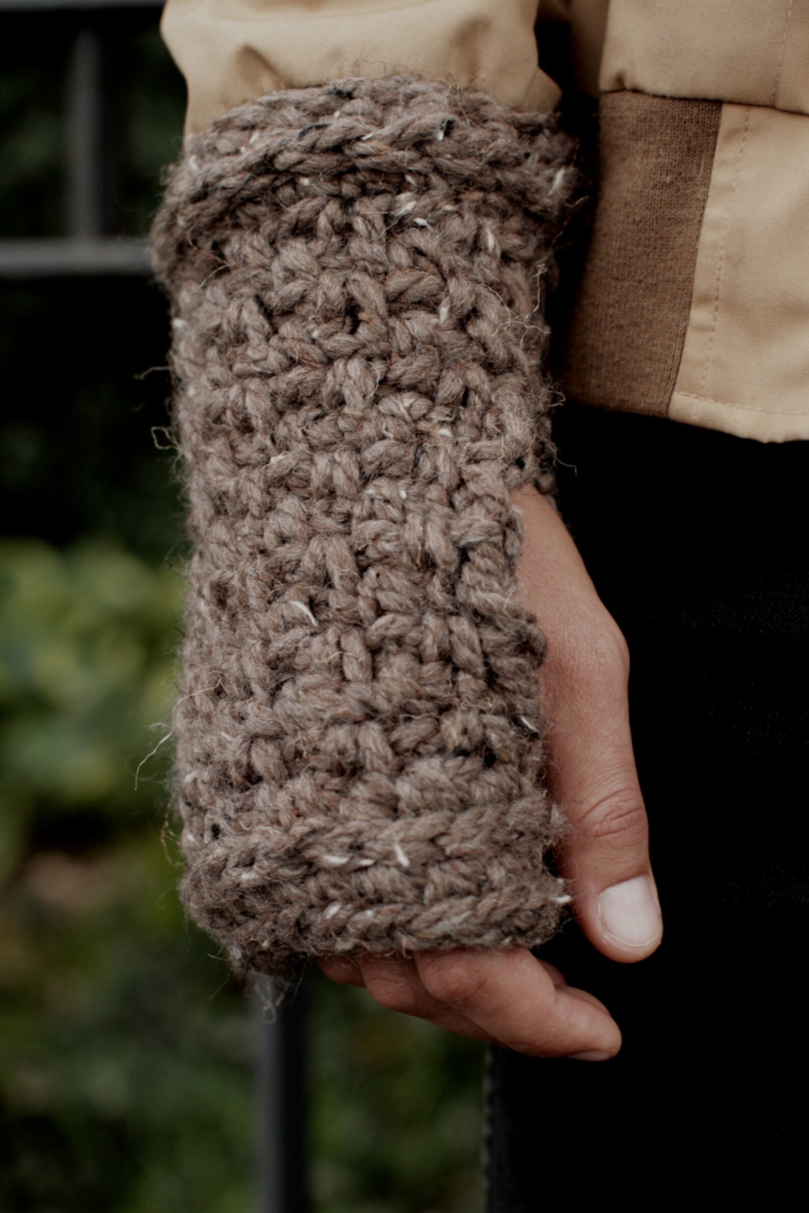 Crochet Pattern // Mens Fingerless Gloves Linen Stitch Warm Etsy