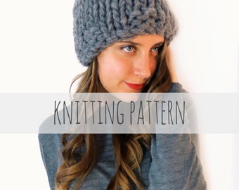 Knitting Pattern // Super Chunky Big Loop Hat Beanie Ski Cap // Tundra Hat Pattern PDF
