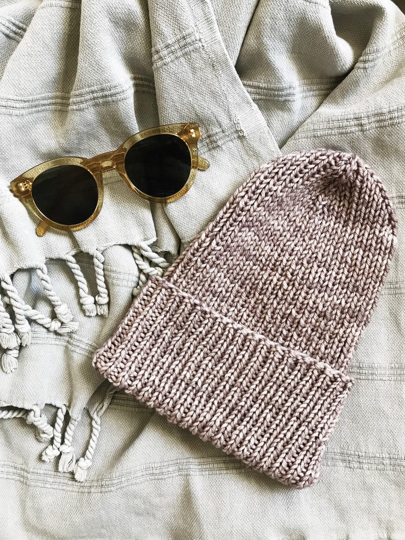 Knitting Pattern // Ribbed Beanie Toque Knit Winter Warm Hat Etsy