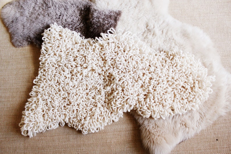 Knitting Pattern // Faux Fur Knit Sheepskin Hide Rug Throw // Etsy