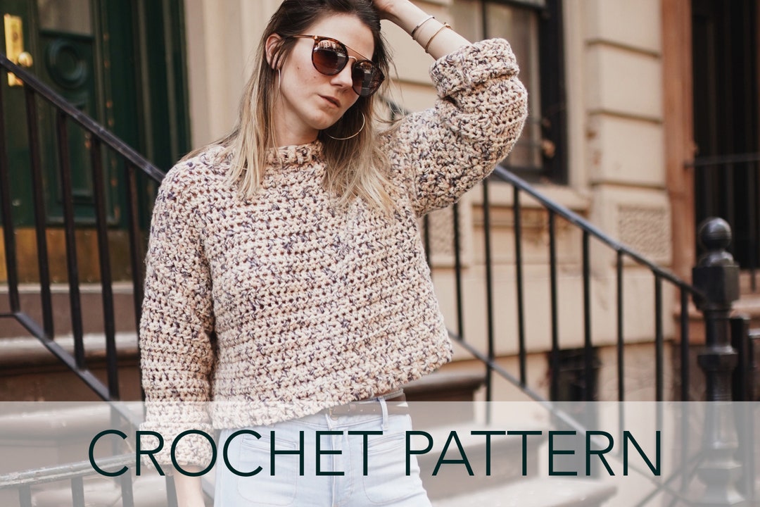 Crochet Pattern // Boxy Cropped Wide Sleeve Lightweight Chunky Summer ...