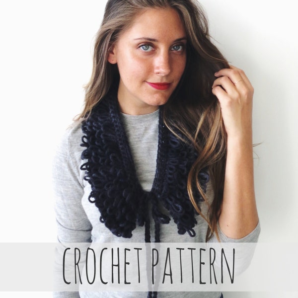 Crochet Pattern // Loop Stitch Faux Fur Loopy Collar Scarf // Le Louvre Collar Pattern PDF