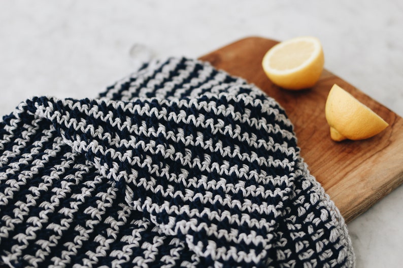 Crochet Pattern // Gingham Checker Striped Tea Towel Hand Dish Cloth Housewarming Gift Kitchen Bathroom // Berkshire Dishcloth Pattern PDF image 7
